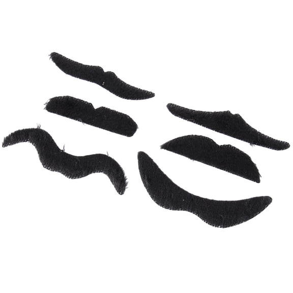 FOMIYES Novelty Mustaches Black Plush for Cosplay Props and Masquerade 6Pcs