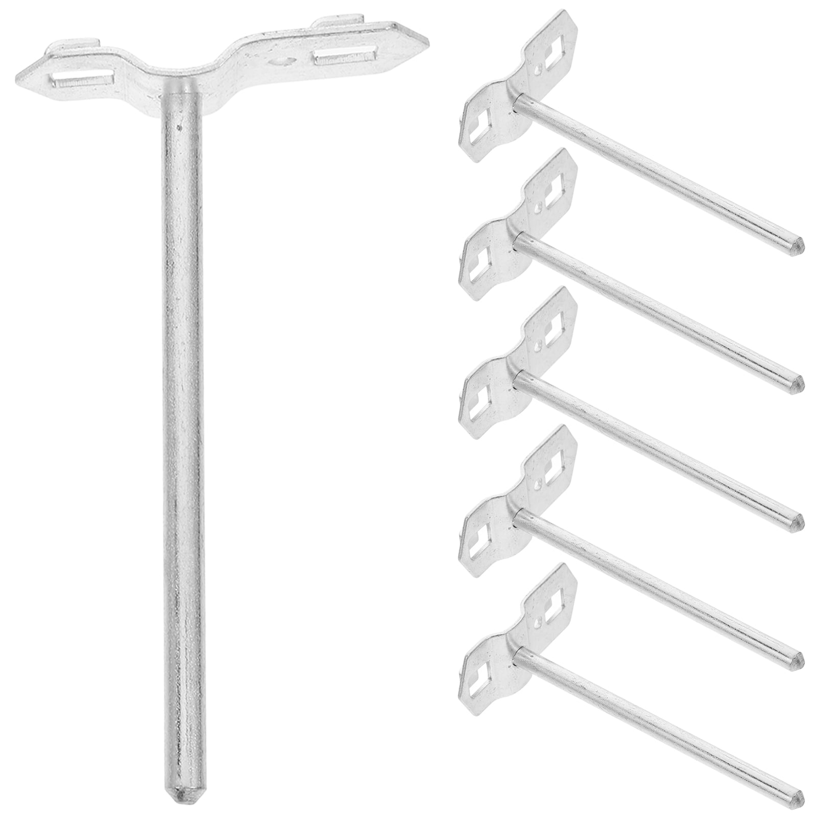 FOMIYES 6Pcs Heavy Duty Plated Silver Pegboard Hooks for Garage and Home Tool Hanging