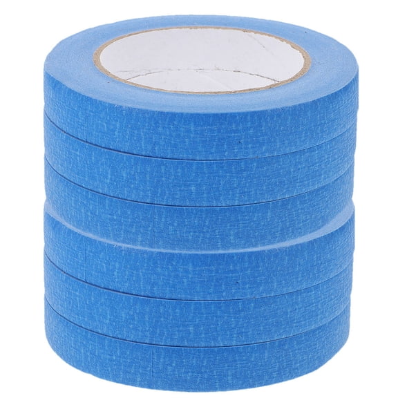 FOMIYES Automotive Masking Tapes Blue Paper 6 Rolls For Wall Painting Indoor Use