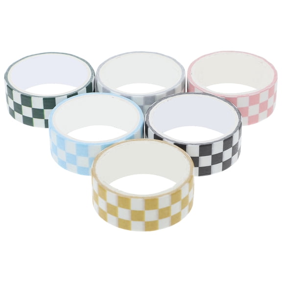 FOMIYES 6 Rolls of Washi Tape Stickers Removable Washi Paper Grid Pattern for Letter Writing