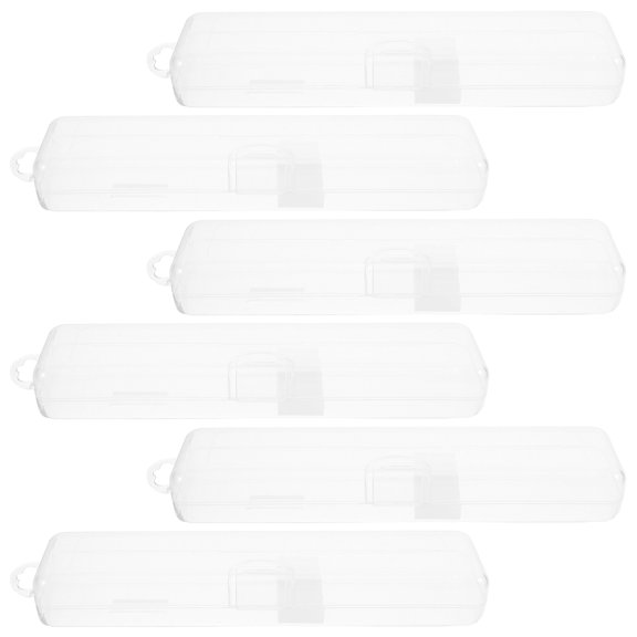FOMIYES 6 Sets Straw Storage Box with Lid, Pp Collapsible Dustproof Portable