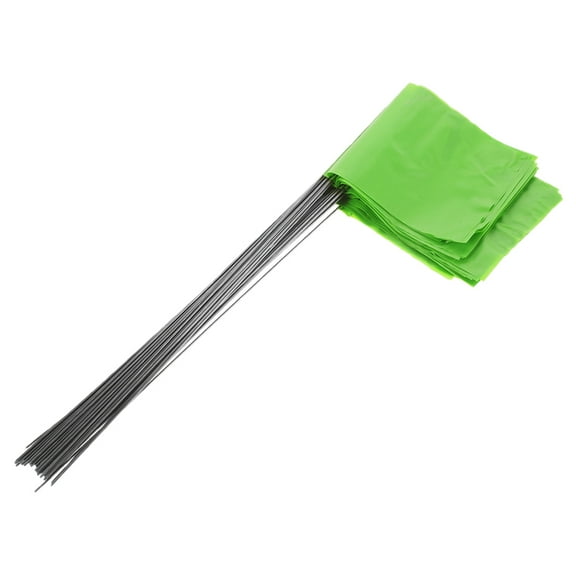FOMIYES 60Pcs Lawn Sprinkler Flags Steel Wire Green for Irrigation Marking Outdoor Activities 15.0*5.5*3.9in