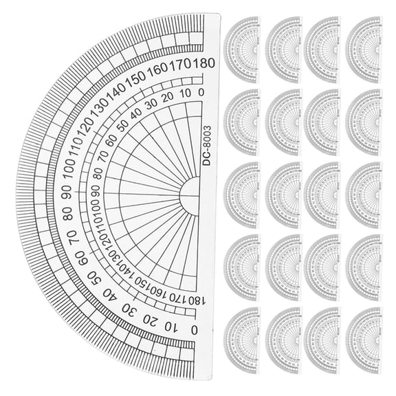 FOMIYES Clear Protractor for Math Geometry Accurate 180 Degrees Angle Measurement 60Pcs