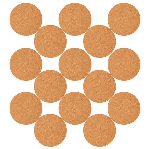 FOMIYES 60Pcs Peel and Stick Cork Mats for Kitchen DIY Table Protectors Light Brown Circles