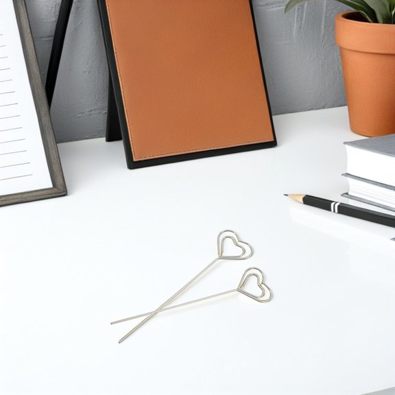 FOMIYES 60Pcs Sturdy Iron Heart Shape Wire Card Holders for Table Photo Clips and Wedding Decor