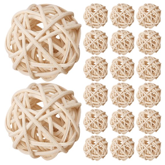 FOMIYES 60pcs Handwoven Rattan Vine Balls Christmas Orbs for Party Decor