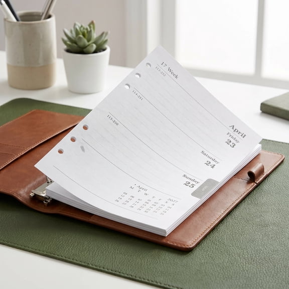 FOMIYES 64 Sheets A5 2027 Weekly Planner Refill Sheets for 6 Ring Binder