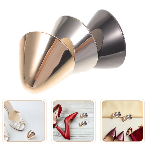 FOMIYES 6Pair Metal Shoe Toe Caps Cover for Pumps Invisible High Heel Tip Protection