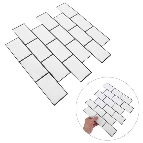 FOMIYES 6Pcs 3D Subway Tile Stickers Peel and Stick Wall Panels for Kitchen and Bathroom