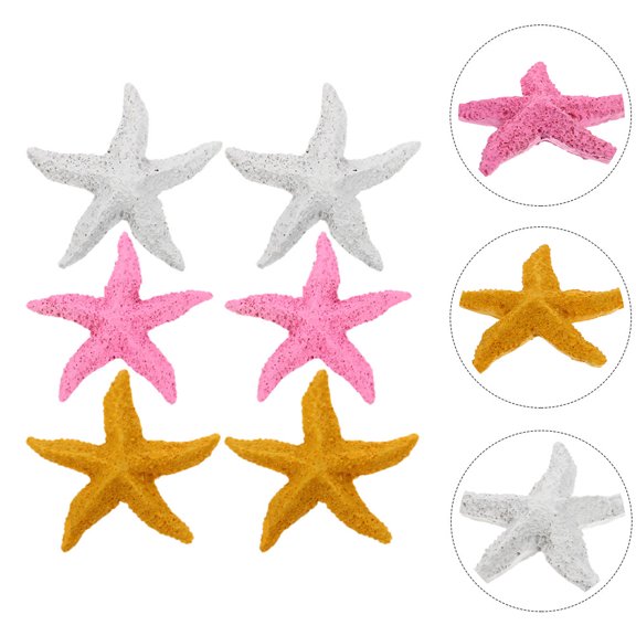 FOMIYES 6Pcs Assorted Color Resin Starfish Home Decoration Figurines for Aquarium