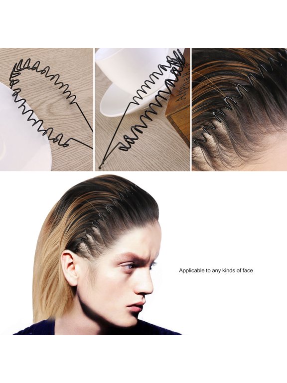 6Pcs Black Wavy Hair Loop Band Headband Suitable for Date Shopping and Events