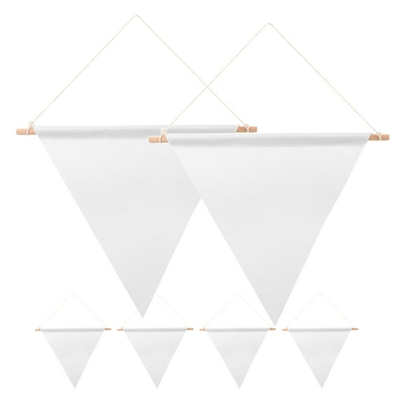 FOMIYES 6Pcs Blank Triangle Flag for Diy Painting and Water Resistance Garden