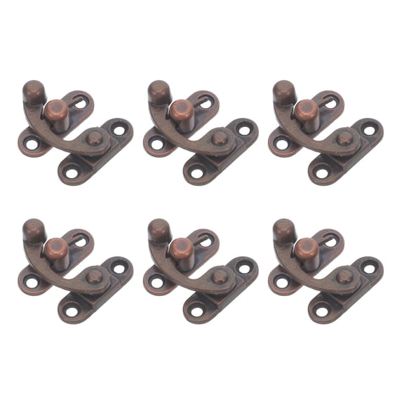 FOMIYES 6Pcs Brown Small Latch Hook with Vintage Horn Lock Decorative Hardware for Wooden Boxes
