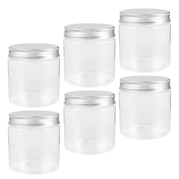 FOMIYES 6Pcs Reusable Clear Plastic Containers with Aluminum Lids for Skincare