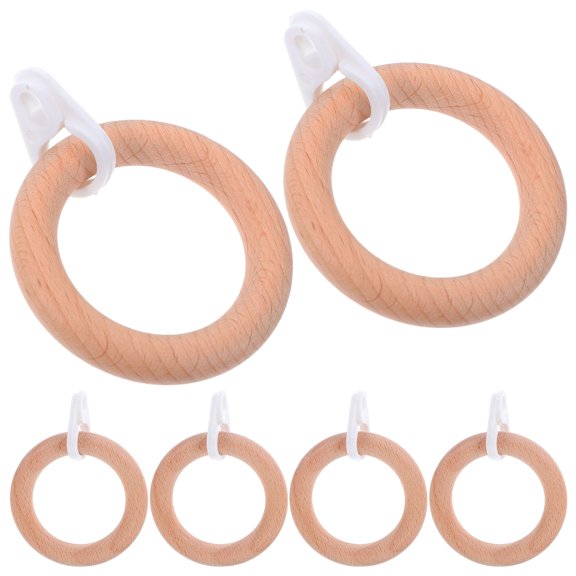 FOMIYES 6 Pcs Curtain Eyelet , Wood Effect Drapery Grommets, Decorative Window Accessories for Home Decor