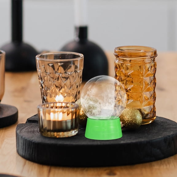 FOMIYES 6Pcs Empty Plastic Snow Globe Container Kit Clear Sphere for DIY Snow Globe Decor