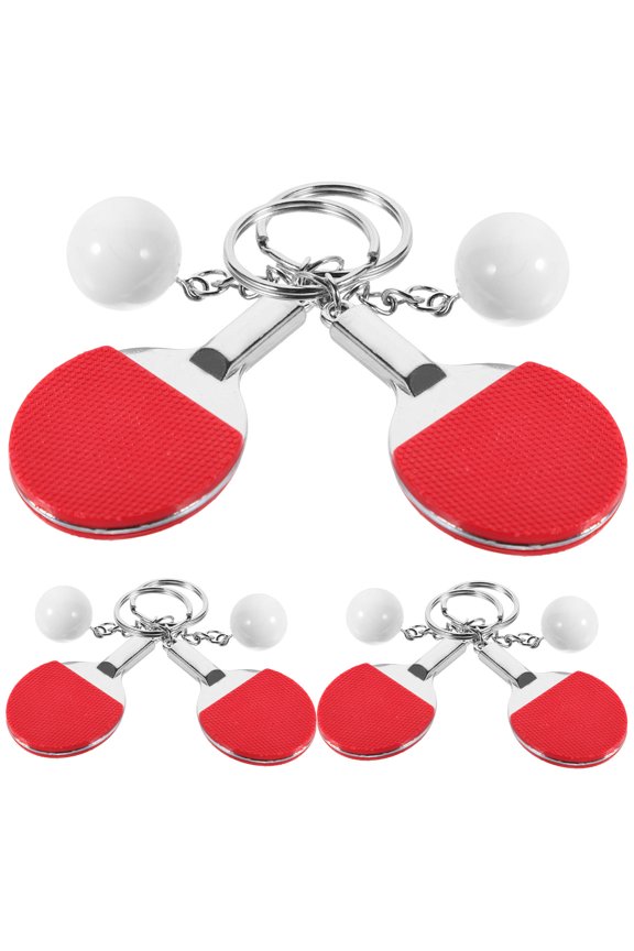 6Pcs Delicate Table Tennis Ball Keychains Metal Sports Style Accessories for Pong Fans