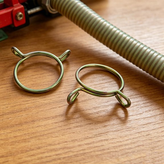 FOMIYES 6Pcs Durable Metal Tube Clamp Golden for Farm Seeder Tube Retainer and Reduce Planting Waste Pipe Buckle