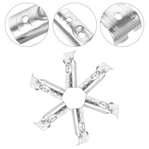 FOMIYES 6Pcs Fence Rail T Clamps Silver Carbon Steel for Pipe Fittings 2.55X0.98X0.86in
