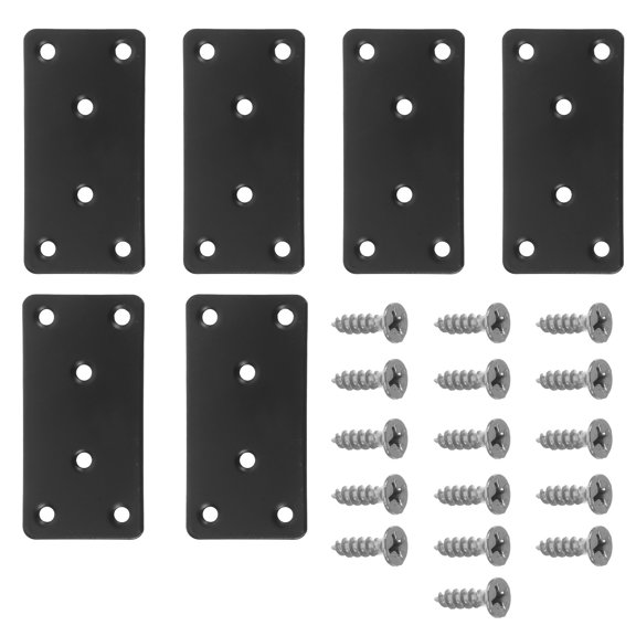 FOMIYES 6Pcs Heavy Duty Stainless Steel Repair Plates with Holes Flat Fixing Brackets for Wood