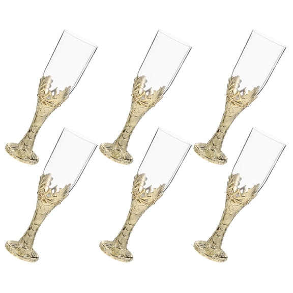 FOMIYES 6Pcs Plated Gold Plastic Chalice Goblets Medieval Style Drinking Cups for Party and Church
