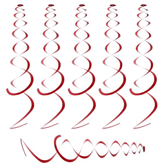 FOMIYES 6Pcs Red Plastic Streamer Party Decorations Durable Hanging Swirls for Wedding and Birthday Ceiling