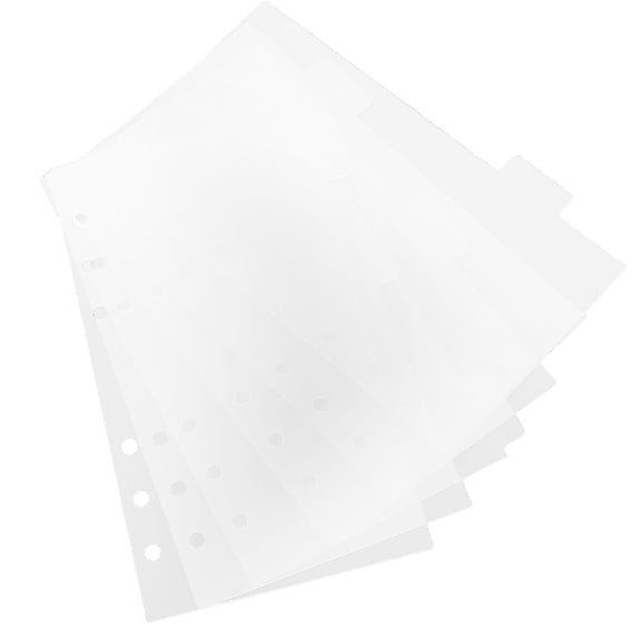 FOMIYES 6Pcs Reusable Clear Acrylic 6 Ring Binder Dividers for Office Planner and Notebook Organization