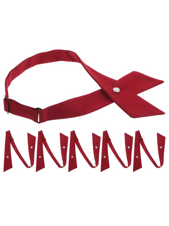 Dark Red Adjustable Formal Neck Bow Tie for Decoration - 6Pcs