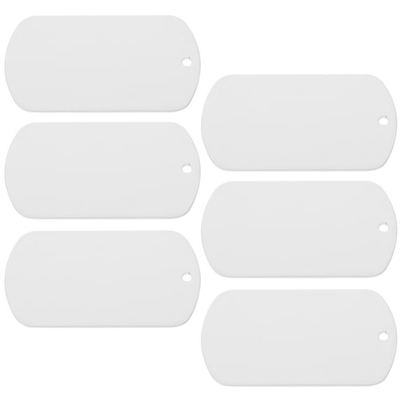 FOMIYES 6Pcs Stainless Steel Metal Name Sign Diy Engraving Blank Signs for Office Door Use Silver 2x1.2x0.04In