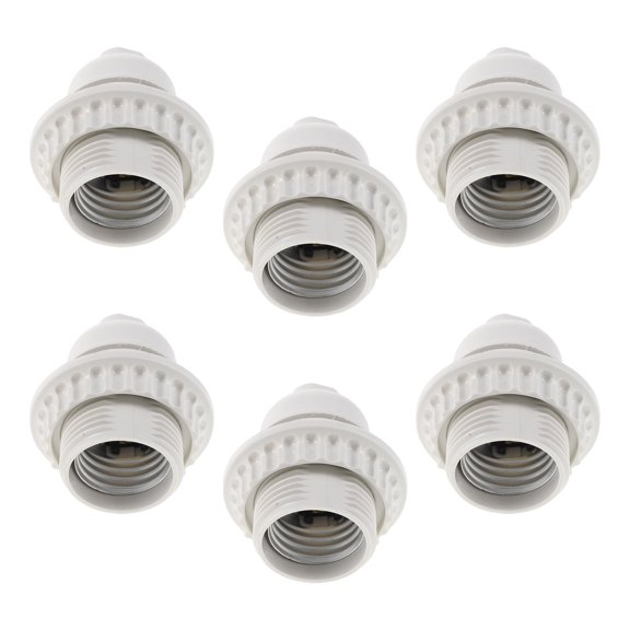 FOMIYES 6Pcs Threaded Lamp Socket Replacement White Bakelite Lamp Base for Standard Us Light Bulbs