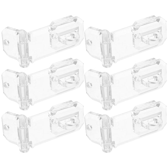FOMIYES 6Pcs Transparent Lock Hasps for Boxes Acrylic Snap Door Latch Clear Cabinet Accessories