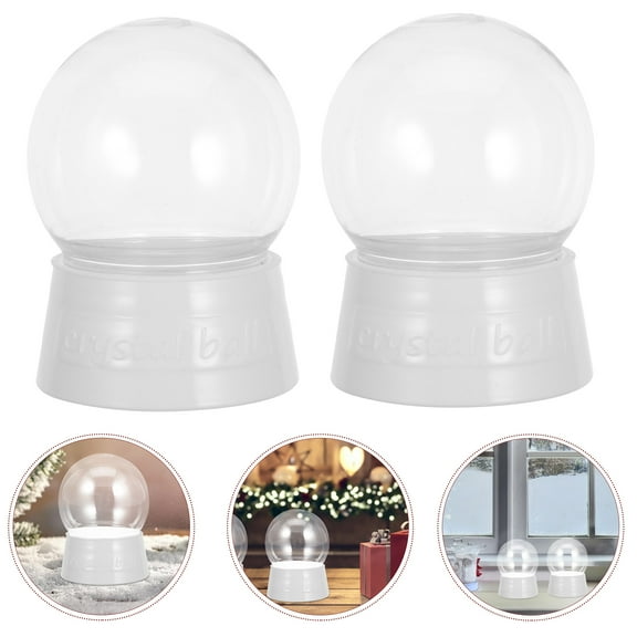 FOMIYES 6Pcs Transparent Plastic Snow Globe Set Fillable DIY Craft Domes with Screw Off Caps