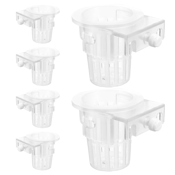 FOMIYES 6Pcs White Hydroponic Planter Cups for Aquarium Easy Installation Adjustable Plant Holder for Home
