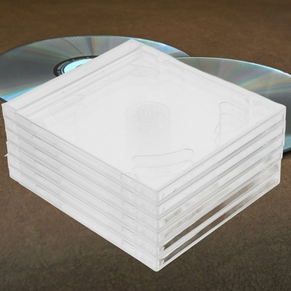 FOMIYES 6pcs Clear CD Cases Transparent Jewel Display Boxes with Slim Double Disc Storage Box for Home and Office Use