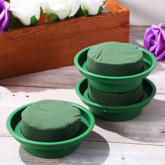 FOMIYES 6pcs Easy To Shape Floral Arrangement Mud Round Flower Arrangement Container Green For Florist