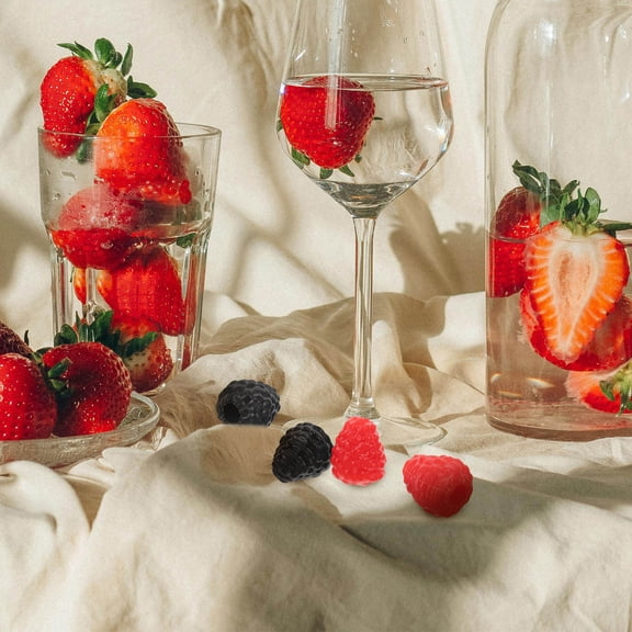 FOMIYES 6pcs Lifelike Faux Raspberry Fruit Models, Plastic Artificial Berries for Kitchen Display Decor Props