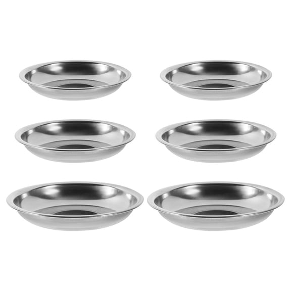 FOMIYES 6pcs Stainless Steel Dipping Dish Silver Serving Dipping Sauces Daily Dining