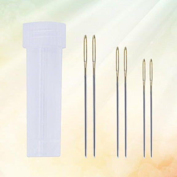 FOMIYES 7Pcs Stainless Steel Cross Stitch Needles with Large Eye and Blunt Tip