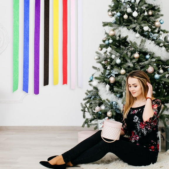 FOMIYES 8 Rolls Crepe Paper Streamers Colorful Design for Party Decorations Pastel Rainbow Birthday Streamers