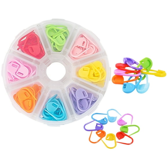 FOMIYES 80Pcs Stitch Holders for Knitting Assorted Color Rings for Crochet and Craft Projects