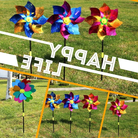 FOMIYES Decorative Plastic Windmill Assorted Color for Parties, 8Pcs