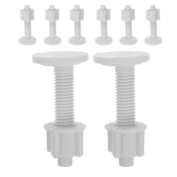 FOMIYES Universal White Plastic Toilet Seat Bolts Quick Release Heavy Duty 8 Pieces