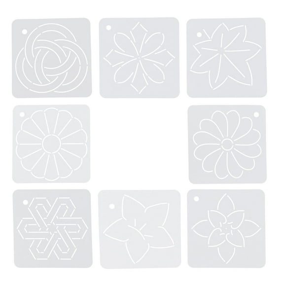 FOMIYES 8Pcs Quilting Stencil Tool Set for DIY Projects White Plastic Square Sewing Templates