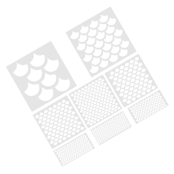 FOMIYES 8Pcs Reusable Scale Pattern Stencils for Spray Paint Fabric and Wood Craft Projects