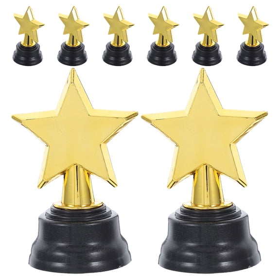 FOMIYES 8Pcs Small Golden Plastic Trophy for Sports Tournaments and Party Favors Decorative Prize