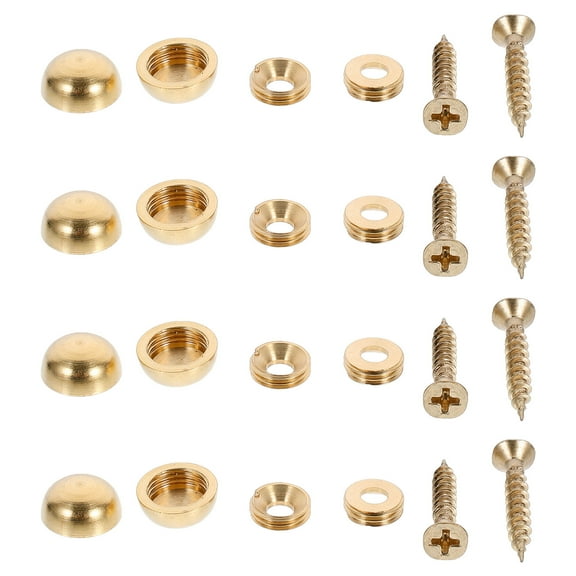 FOMIYES 8Pcs Thickened Copper Fixing Screw for Mirror and Advertising Boards Home Use
