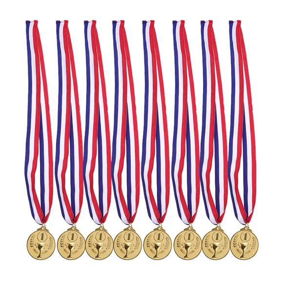 FOMIYES 8Pcs Winner Ribbons Golden Cloth Medals For Celebrations Recognition