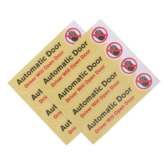 FOMIYES 8Pcs Yellow Driver Will Open Door Stickers Waterproof for Taxi Van Shuttle Bus