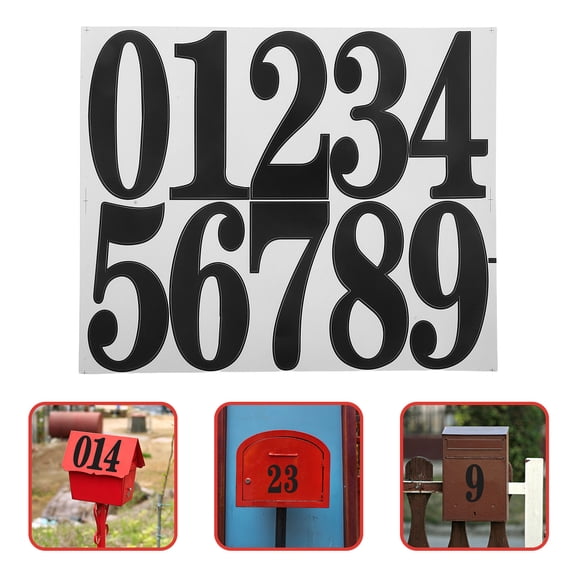 FOMIYES 8Sets Waterproof Black Address Number Stickers for Mailbox Outdoor Decorative House Plates