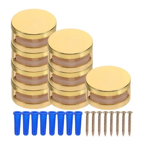 FOMIYES 8pcs Golden Zinc Alloy Glass Clips for Bathroom Mirror and Shelf Support Bracket for Home Use